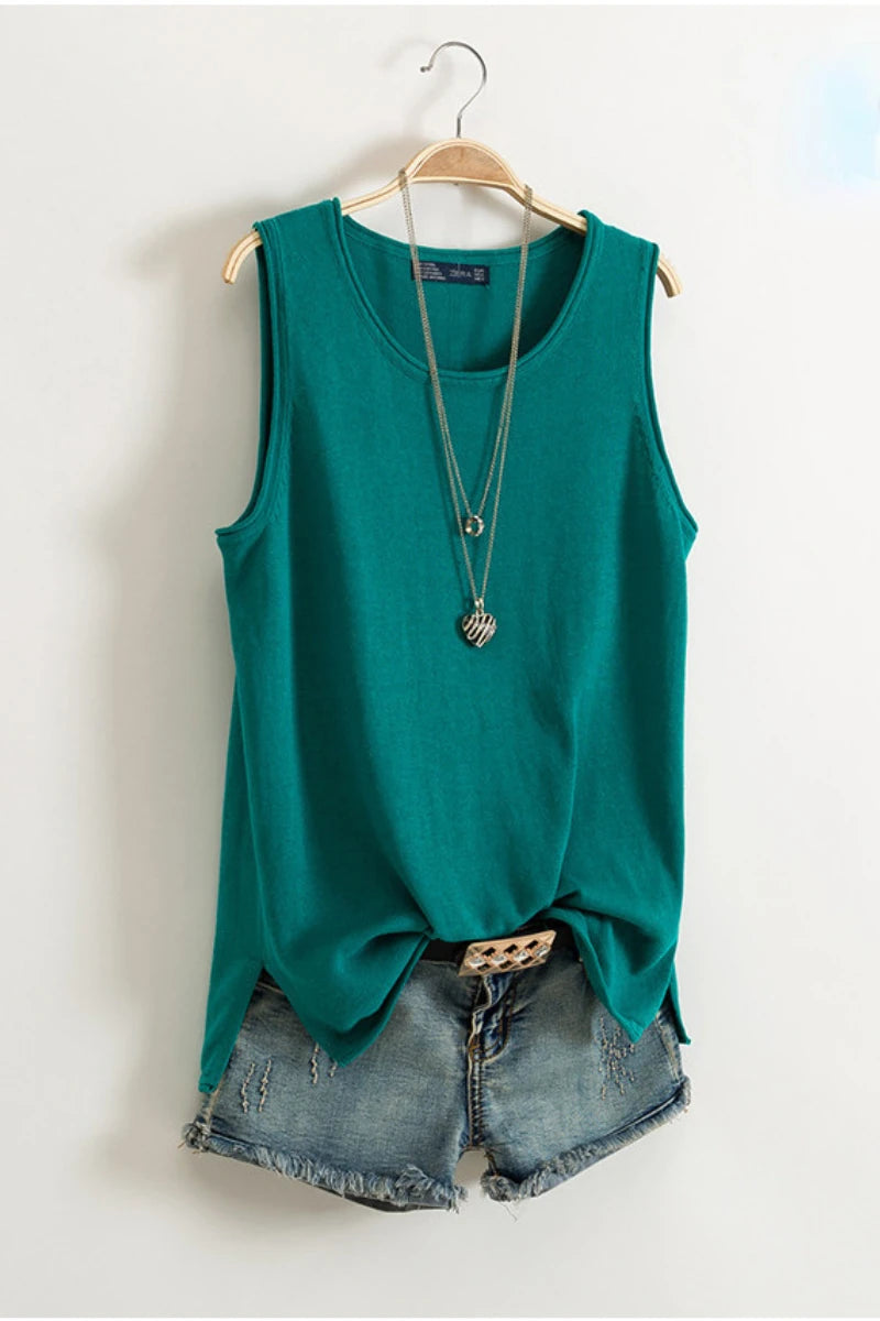 Fashion Tops for Women 2023 Summer New Cotton Sleeveless