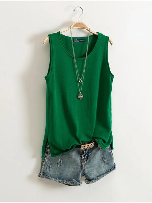 Fashion Tops for Women 2023 Summer New Cotton Sleeveless